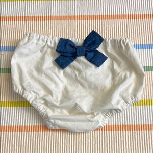 Blue and White Diaper Covers with Bow Accent 6-12M NWOT